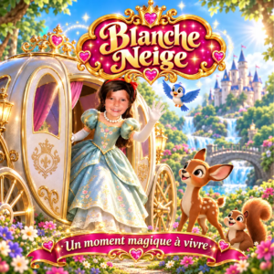 Blanche neige – dessin animé personnalisé où l’enfant devient le héros