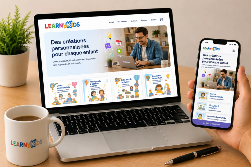 Learnykdis vente en ligne avec site e-commerce