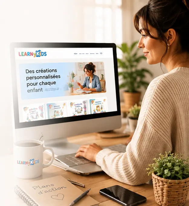Entrepreneuse LearnyKids qui crée, se forme, développe son activité et profite d’un rythme de travail flexible