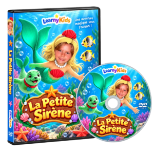 Coffret DVD personnalisé La Petite Sirène avec boîtier et disque sur fond transparent