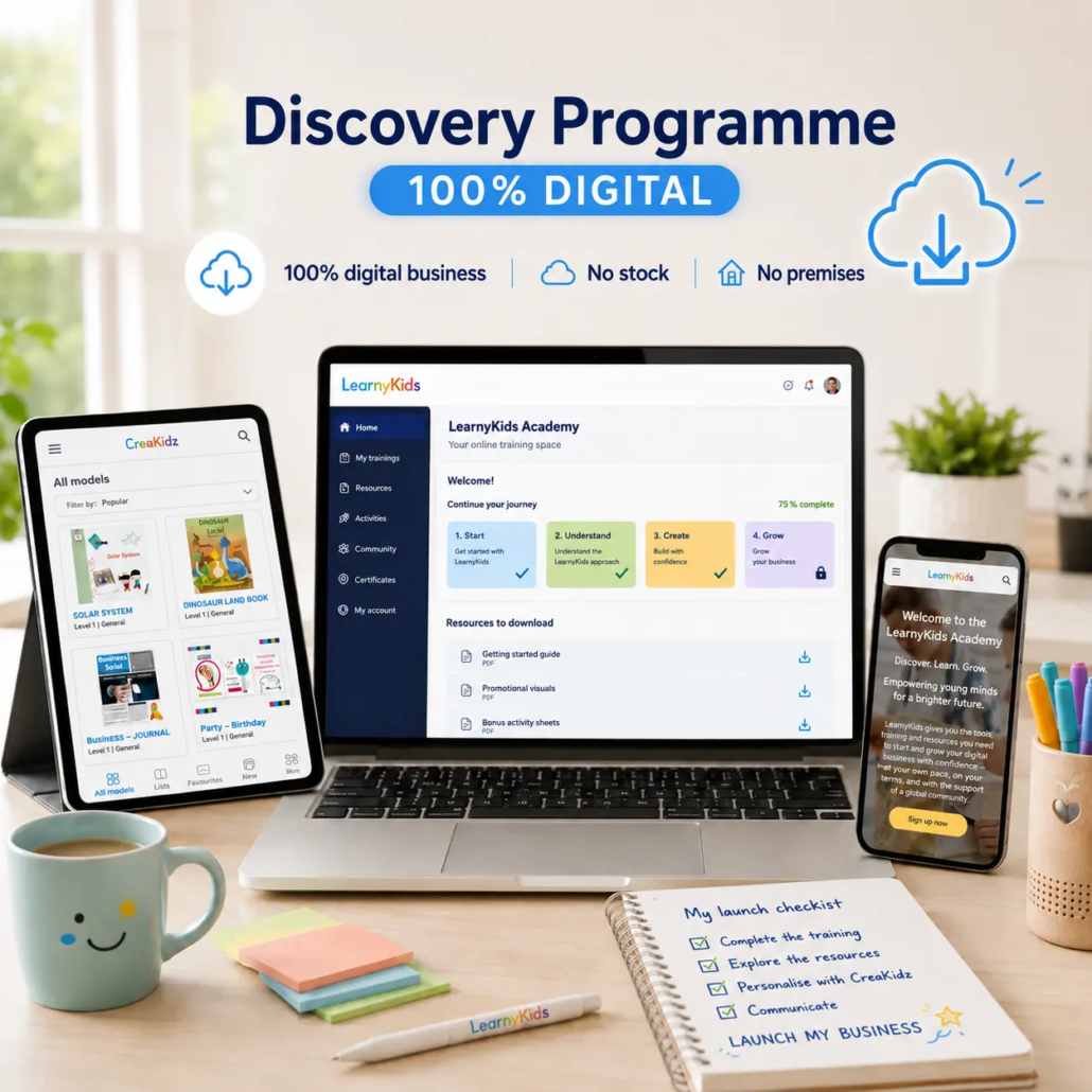 discovery-programme-100-digital-learnykids-uk Discovery Programme LearnyKids, 100% digital business with online training platform, CreaKidz tools and digital resources