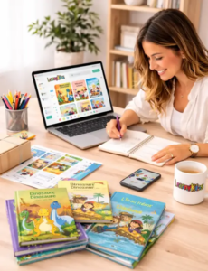 activité complémentaire à domicile avec livres personnalisés pour enfants LearnyKids