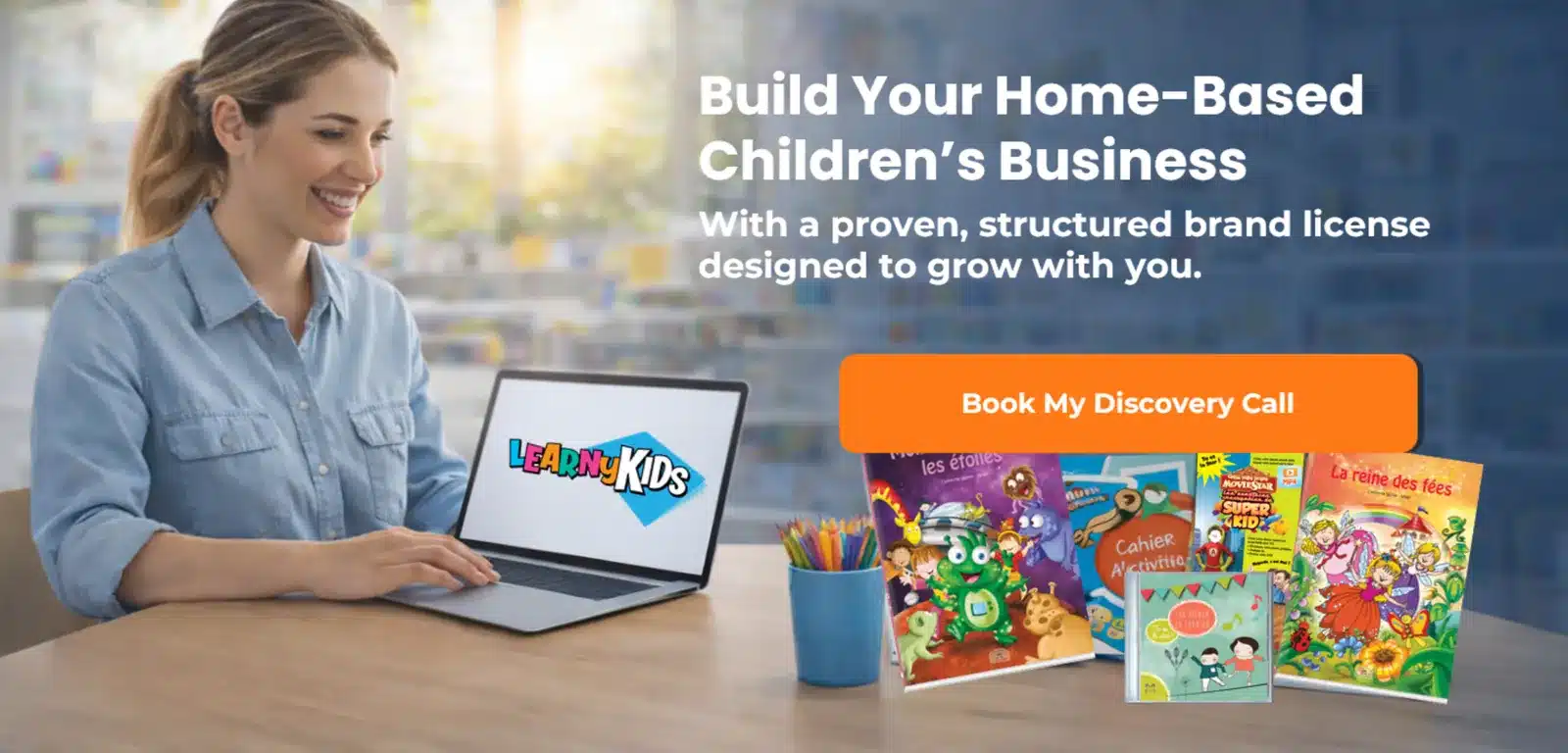 Home-based children’s business with LearnyKids brand license