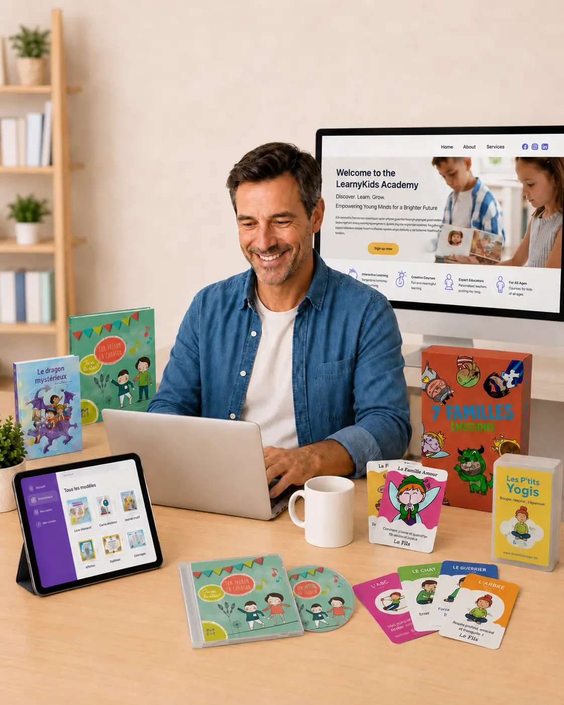 pack-excellence-learnykids-activite-ecommerce-enfance-portrait Entrepreneur développant une activité e-commerce LearnyKids avec les produits personnalisés et la LearnyKids Academy