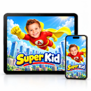 Super Kid, dessin animé personnalisé pour enfant sur tablette et smartphone