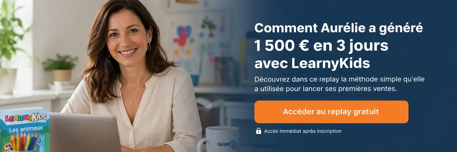 Webinaire LearnyKids : comment Aurélie a généré 1 500 € en 3 jours avec une méthode simple